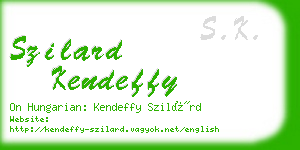 szilard kendeffy business card